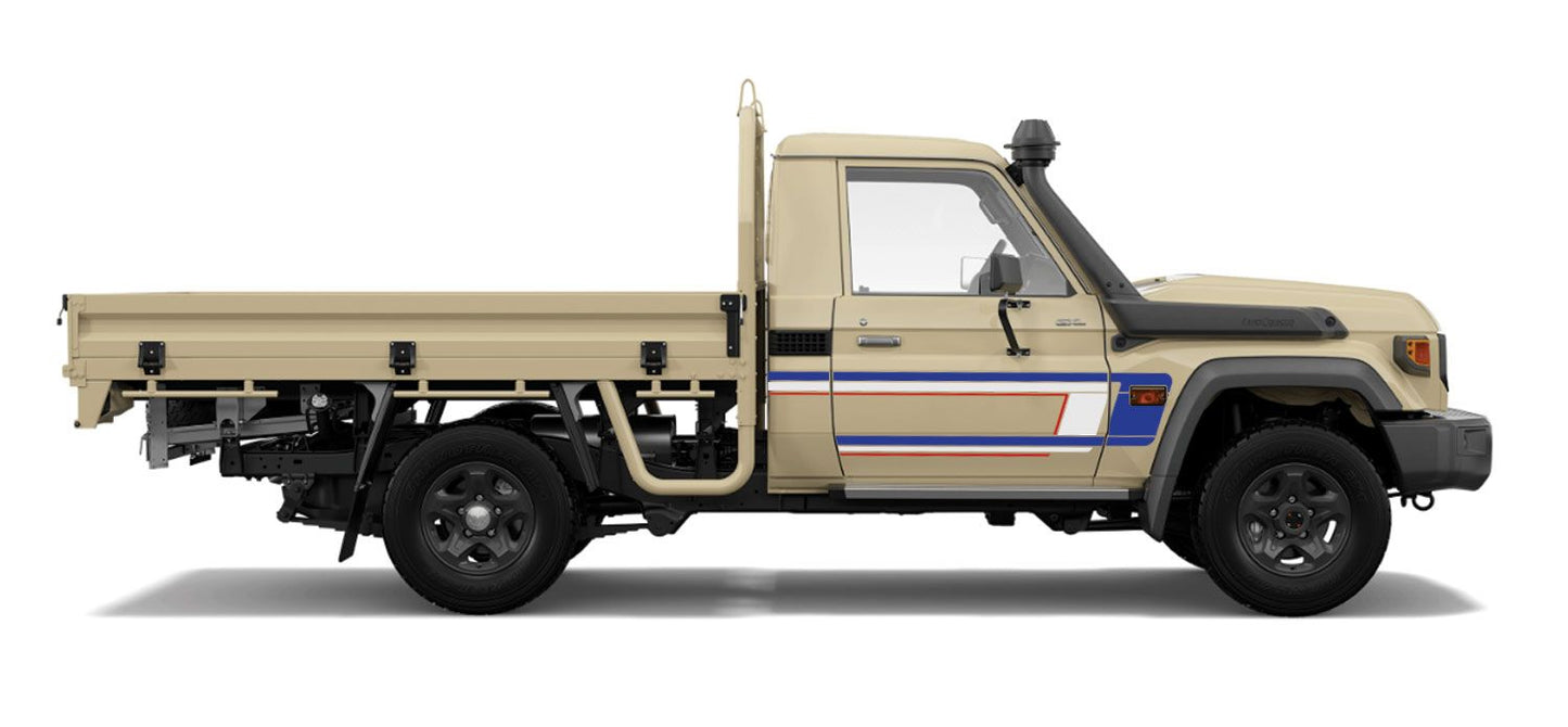 70 Series Land Cruiser Decal Body Stripe Kit (York) - 75/79 Series Single Cab (1985-)