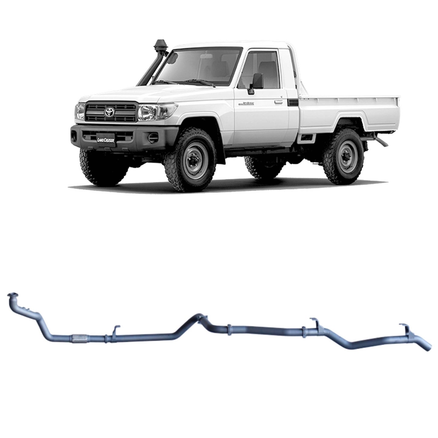 Extreme Duty 3" Exhaust for the Toyota LandCruiser 79 Series 4.2L 1HZ (10/1999 - 01/2007) (view 10)