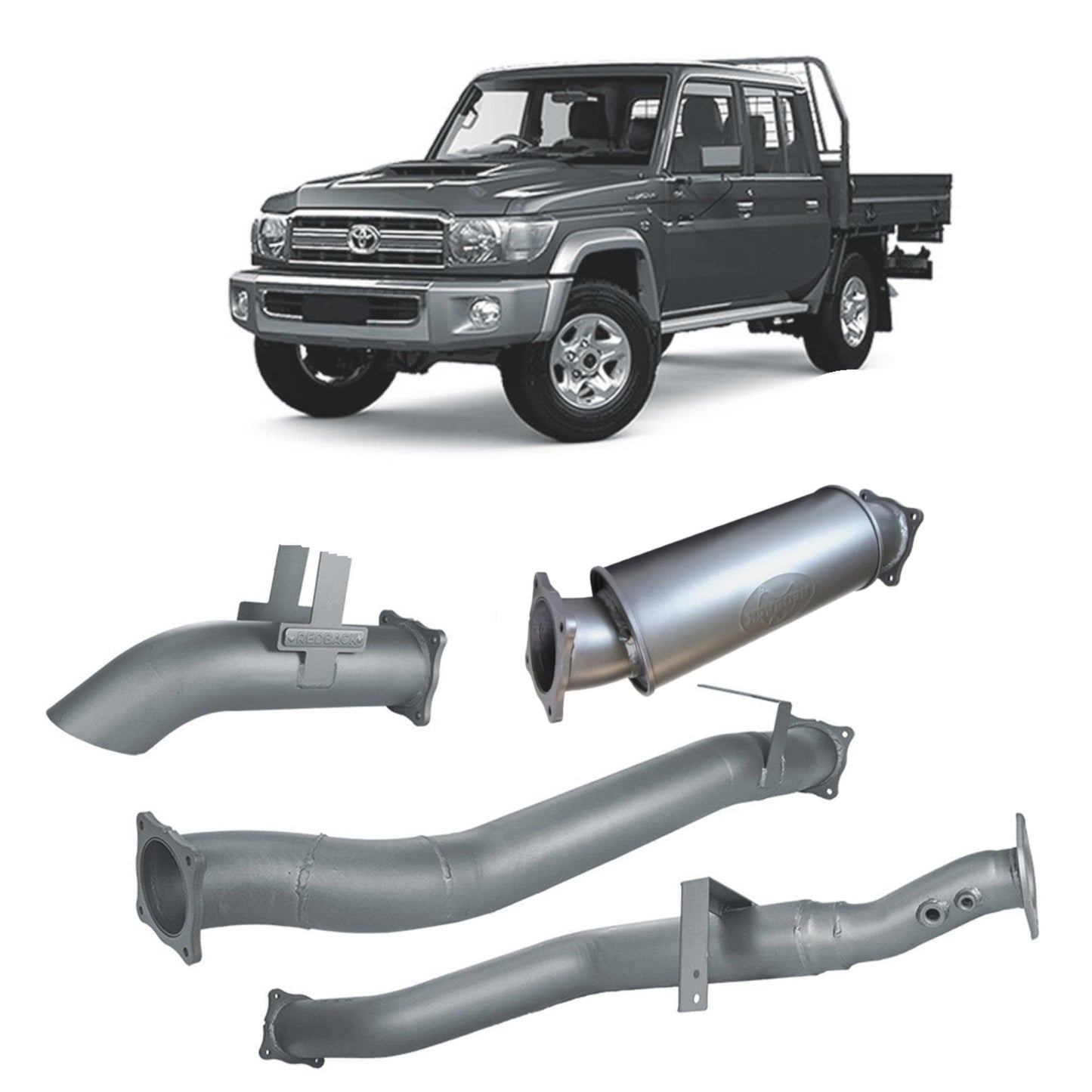 Extreme Duty 4" DPF Back Exhaust for the Toyota LandCruiser 79 Series Dual Cab (view 2)
