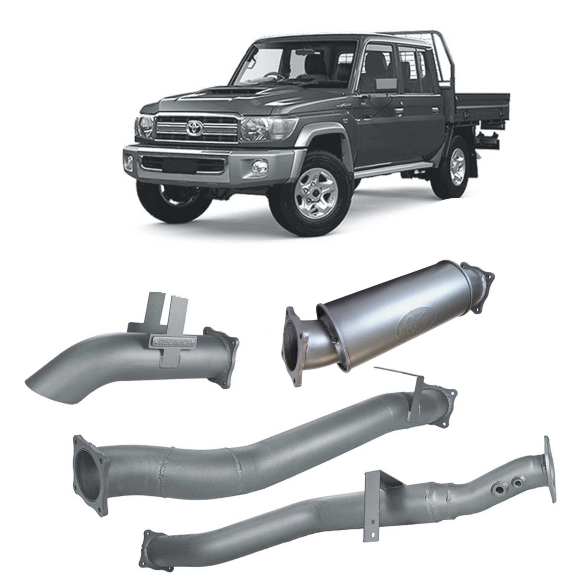 Extreme Duty 4" DPF Back Exhaust for the Toyota LandCruiser 79 Series Dual Cab (view 2)