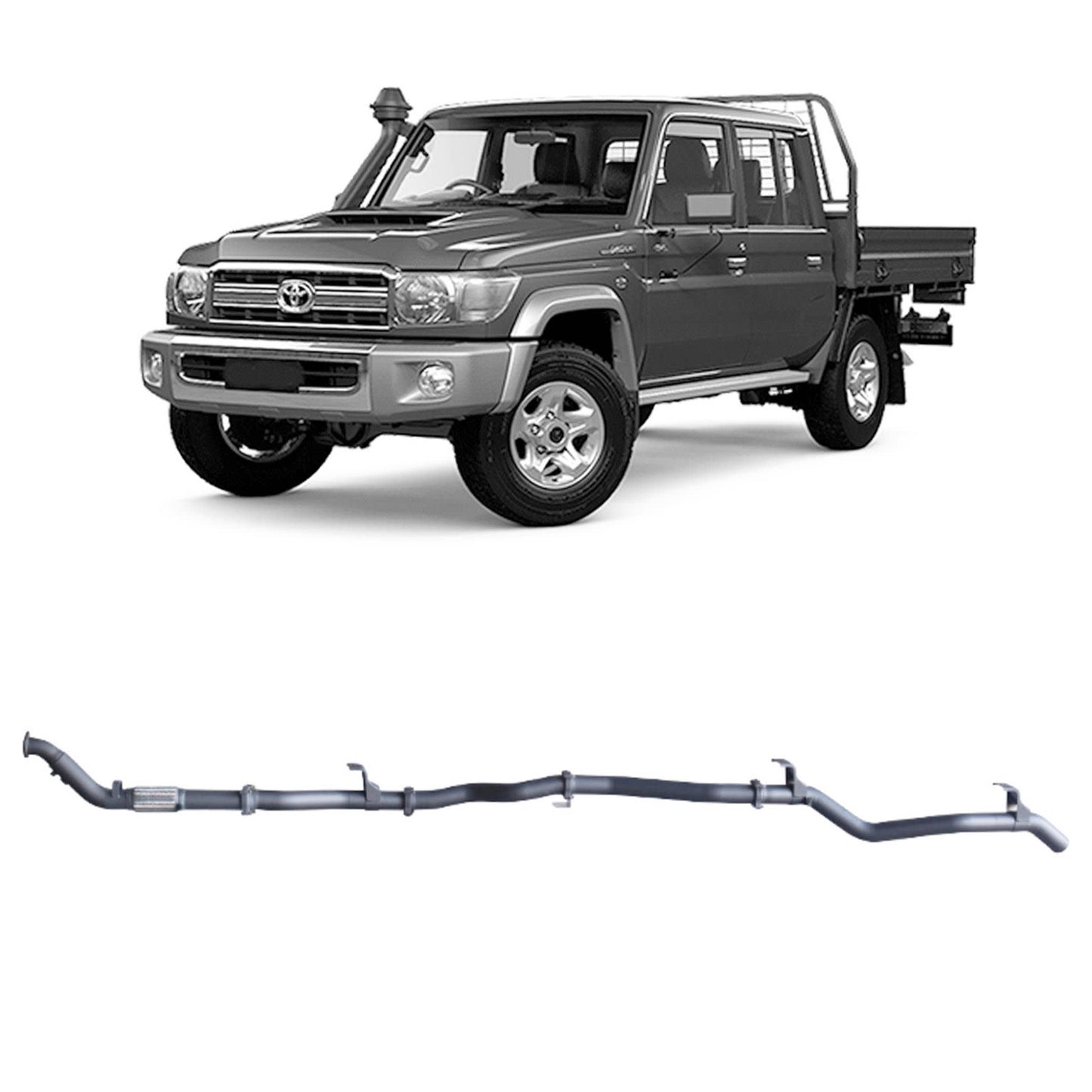 Extreme Duty 3" Turbo Back Exhaust for the Toyota LandCruiser 79 Series Dual Cab w/ DPF Adapter